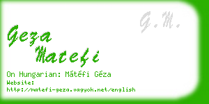 geza matefi business card
