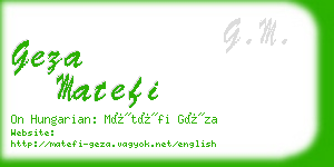 geza matefi business card